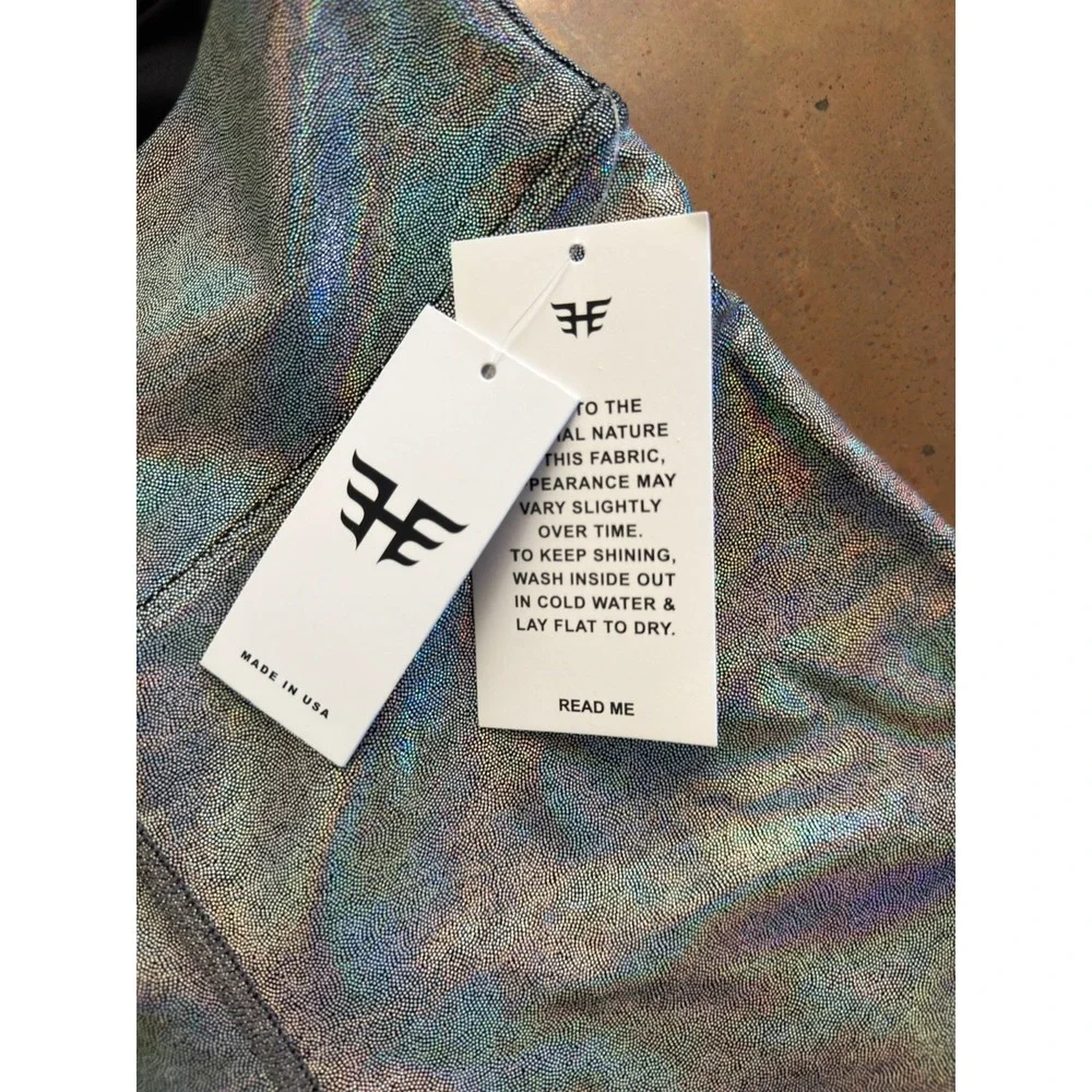 Heroine Sport Women's Medium Iridescent Holographic High Rise Leggings NWT - Picture 4 of 7